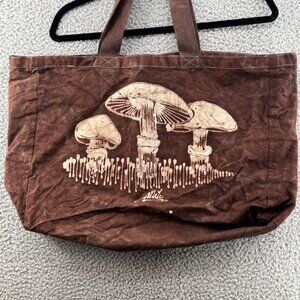 Tarra Tote Organic Tote Bag Mushrooms Brown Tie Dye